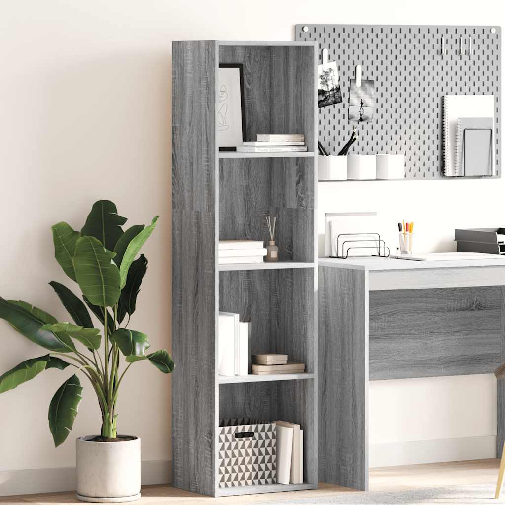 Bücherregal Grau Sonoma 40x30x152 cm Holzwerkstoff