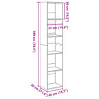 Bücherregal Grau Sonoma 40x30x189 cm Holzwerkstoff