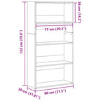 Bücherregal Sonoma-Eiche 80x30x152 cm Holzwerkstoff