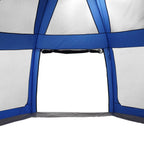 Poolzelt mit abnehmbarem Überzelt Netzwänden Azurblau 510x510cm