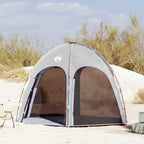 Poolzelt Grau 366 x 305 x 231 cm Polyester und Fiberglas