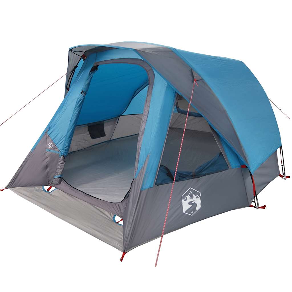 Campingzelt 4 Personen Blau Wasserdicht