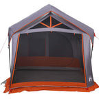 Familienzelt Grau und Orange 620 x 322 x 240 cm Polyester
