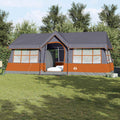Familienzelt mit Dach Grau und Orange 622 x 295 x 238 cm