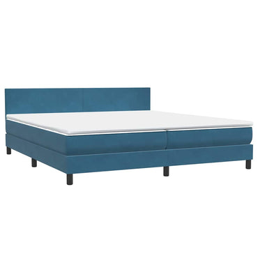 Boxspringbett mit Matratze Dunkelblau 180x210 cm Samt