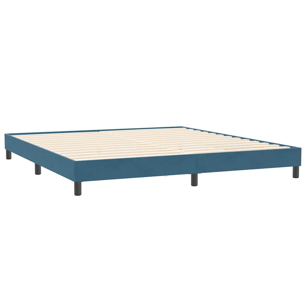 Boxspringbett mit Matratze Dunkelblau 200x210 cm Samt