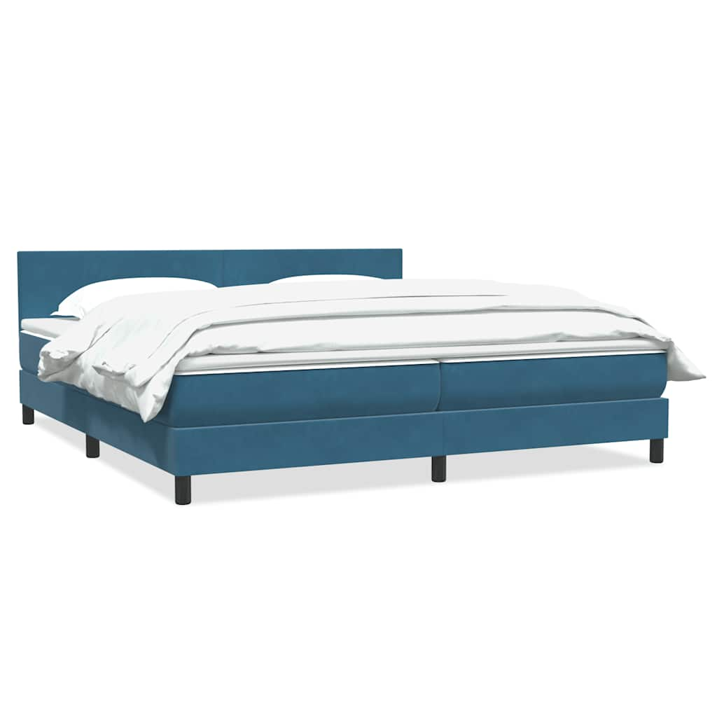 Boxspringbett mit Matratze Dunkelblau 180x220 cm Samt