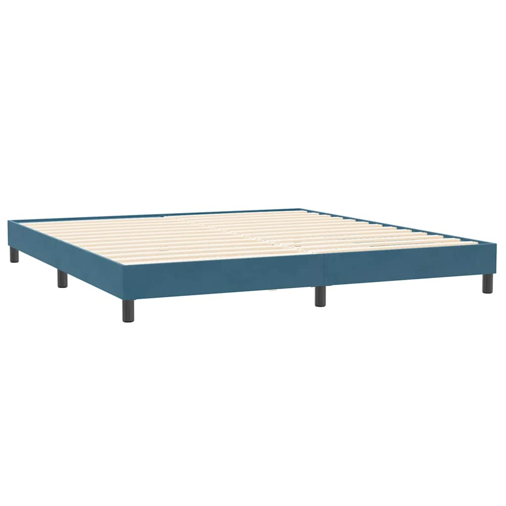 Boxspringbett mit Matratze Dunkelblau 200x220 cm Samt