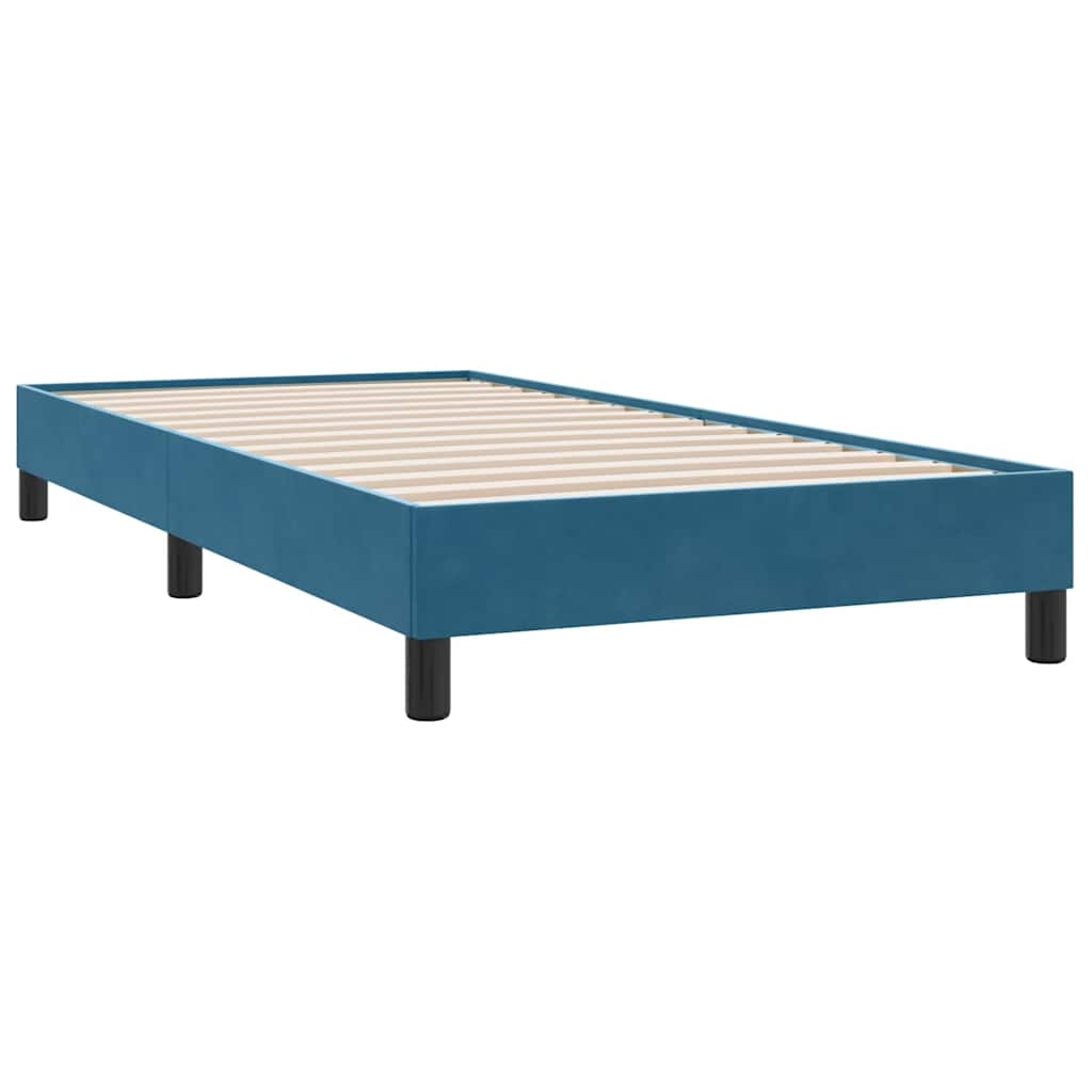 Boxspringbett mit Matratze Dunkelblau 80x210 cm Samt