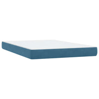 Boxspringbett mit Matratze Dunkelblau 160x210 cm Samt