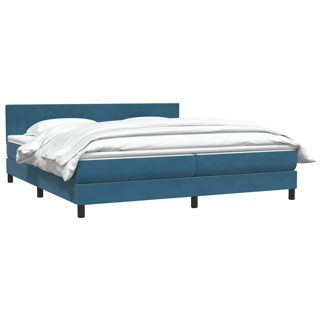 Boxspringbett mit Matratze Dunkelblau 180x210 cm Samt