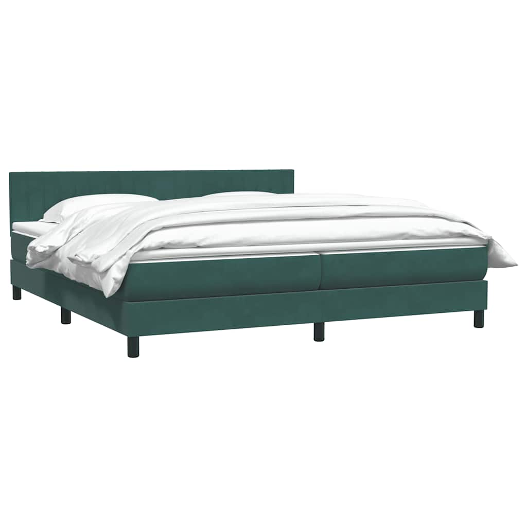 Boxspringbett mit Matratze Dunkelblau 180x220 cm Samt