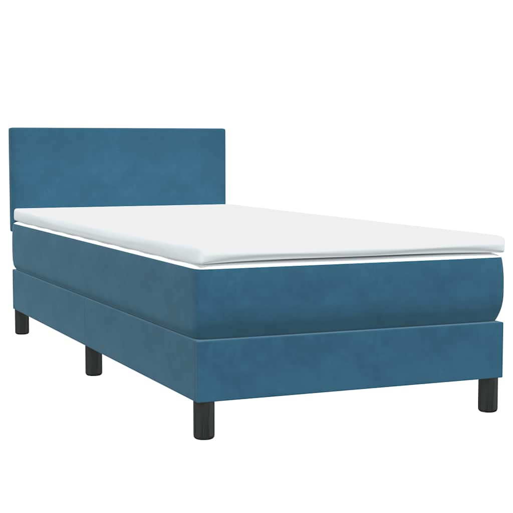 Boxspringbett mit Matratze Dunkelblau 90x210 cm Samt