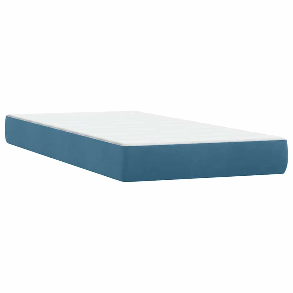 Boxspringbett mit Matratze Dunkelblau 90x210 cm Samt