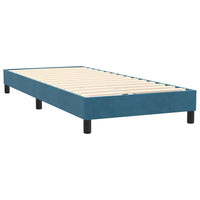 Boxspringbett mit Matratze Dunkelblau 100x210 cm Samt