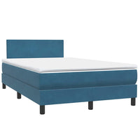 Boxspringbett mit Matratze Dunkelblau 120x210 cm Samt