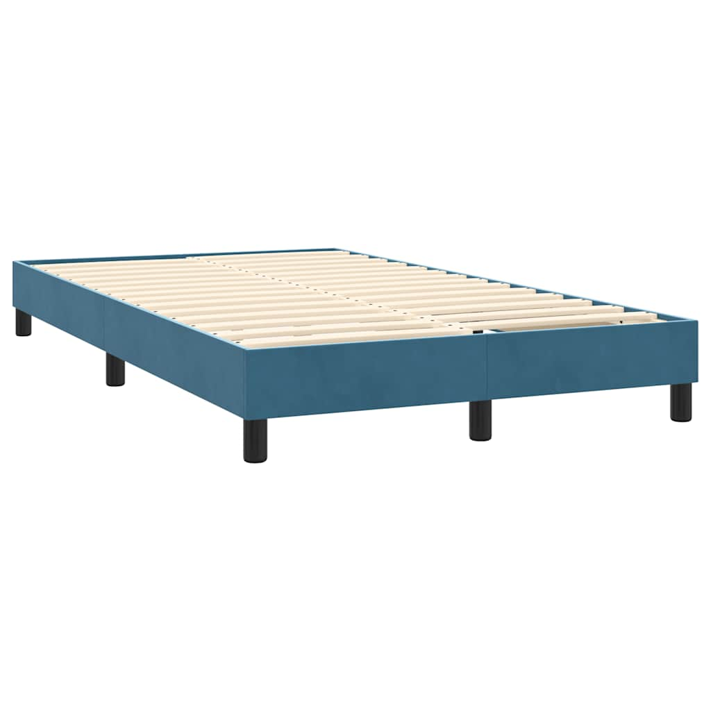 Boxspringbett mit Matratze Dunkelblau 120x210 cm Samt