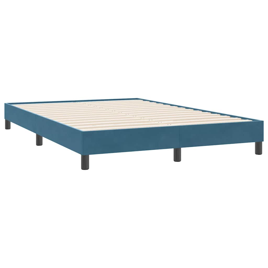 Boxspringbett mit Matratze Dunkelblau 160x220 cm Samt