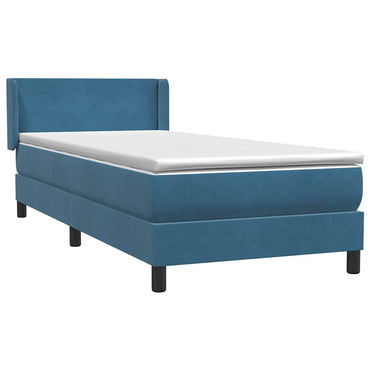 Boxspringbett mit Matratze Dunkelblau 90x220 cm Samt