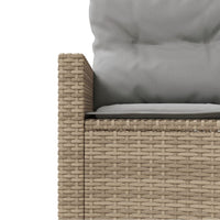 Gartensofa mit Kissen Halbrund Beige Poly-Rattan