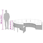 Gartensofa mit Kissen Rund Beige Poly-Rattan