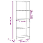 Bücherregal Hochglanz-Weiß 60x24x143 cm Holzwerkstoff