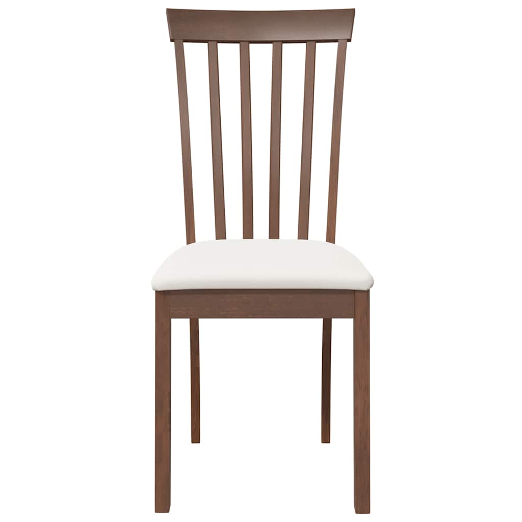 Esszimmerstühle mit Kissen 2 Stk. Braun Massivholz Gummibaum