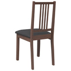 Esszimmerstühle mit Kissen 2 Stk. Braun Massivholz Gummibaum