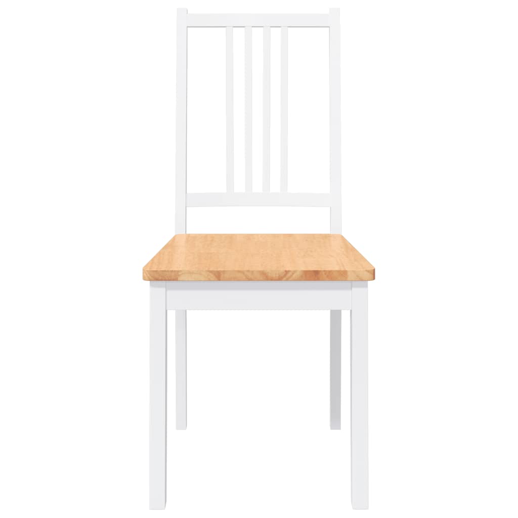 Esszimmerstühle 2 Stk. Weiß Massivholz Gummibaum
