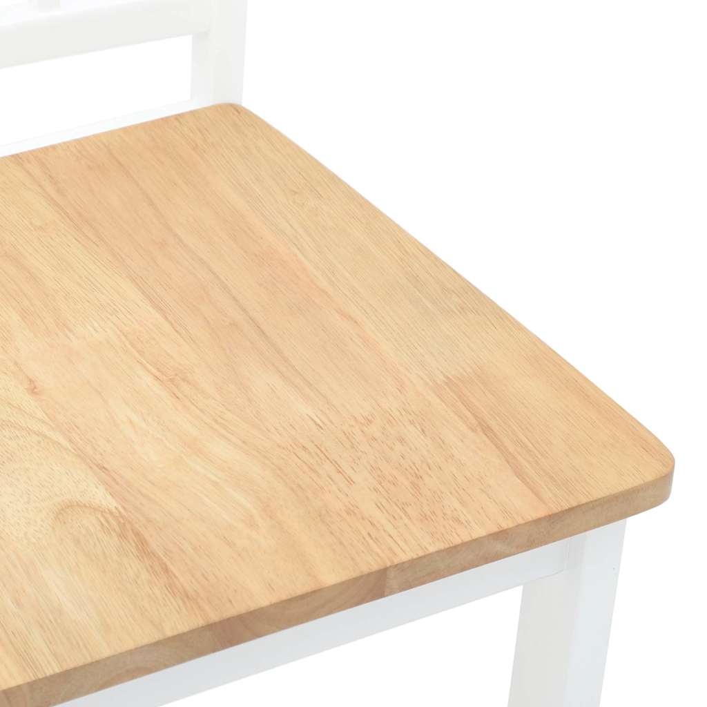 Esszimmerstühle 2 Stk. Weiß Massivholz Gummibaum