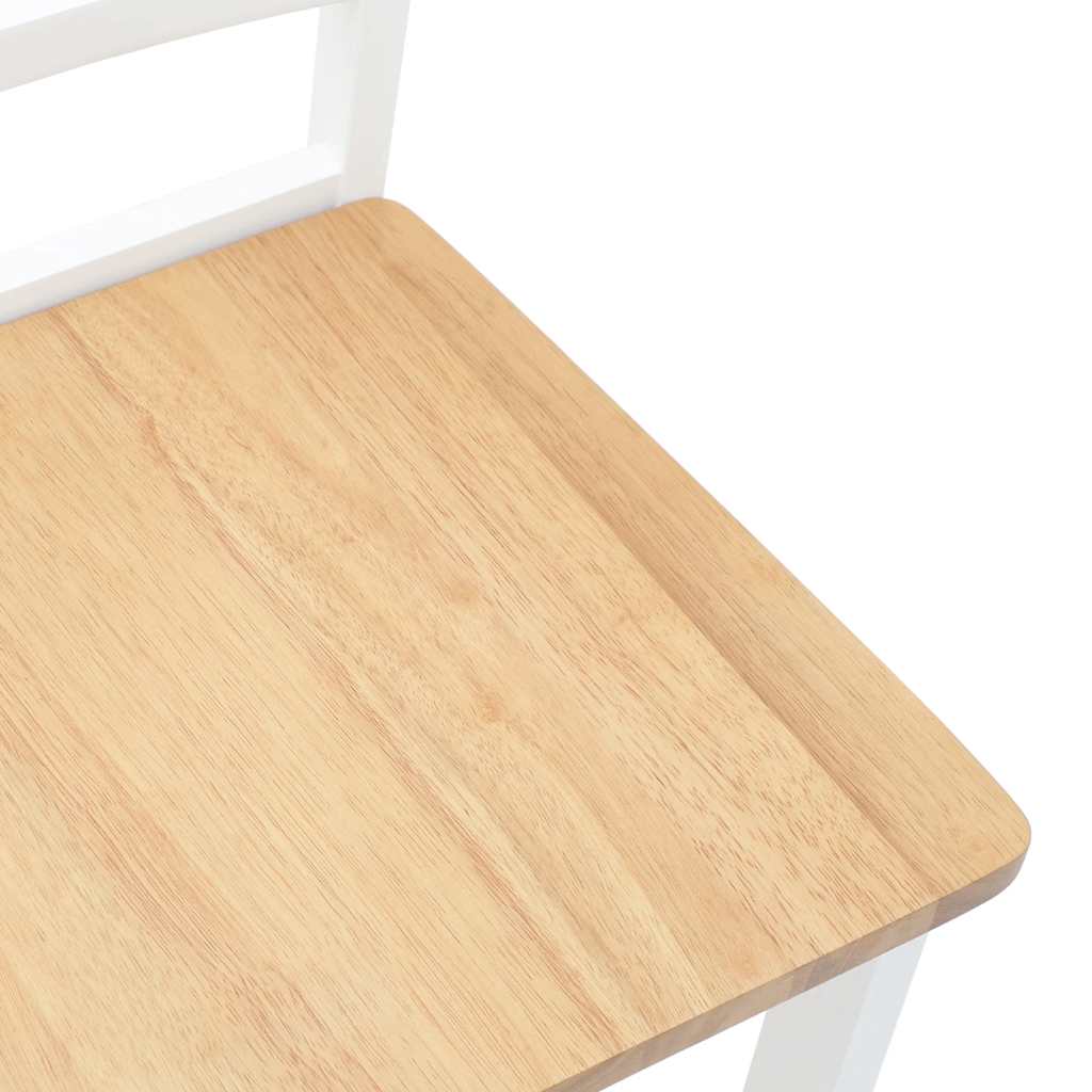 Esszimmerstühle 2 Stk. Weiß Massivholz Gummibaum