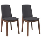 Esszimmerstühle mit Kissen 2 Stk. Braun Massivholz Gummibaum