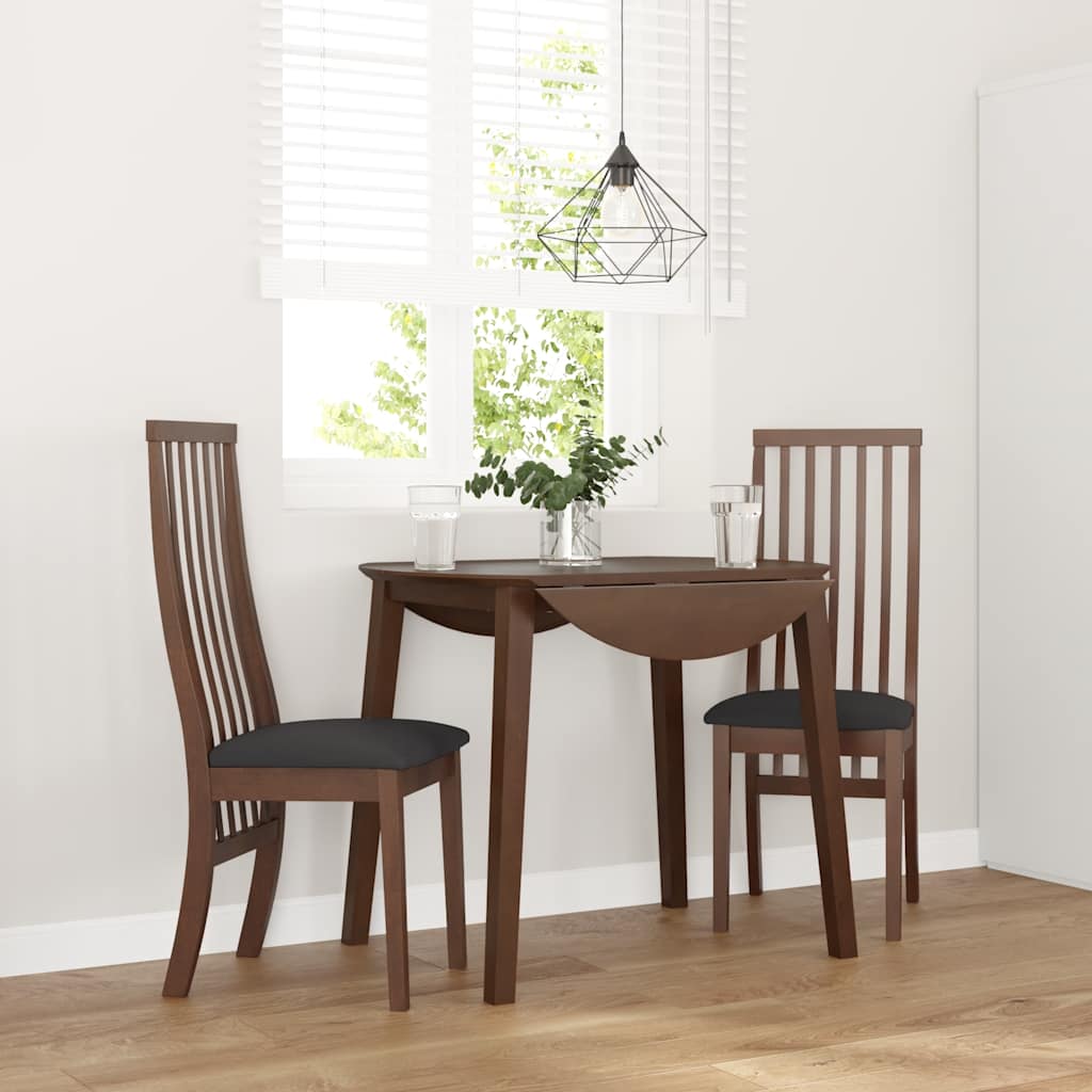 Esszimmerstühle mit Kissen 2 Stk. Braun Massivholz Gummibaum