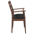 Esszimmerstühle mit Kissen 2 Stk. Braun Massivholz Gummibaum
