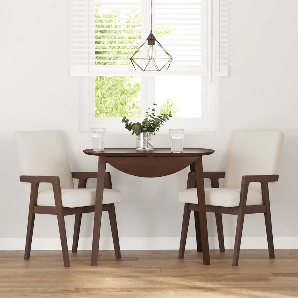 Esszimmerstühle mit Kissen 2 Stk. Braun Massivholz Gummibaum