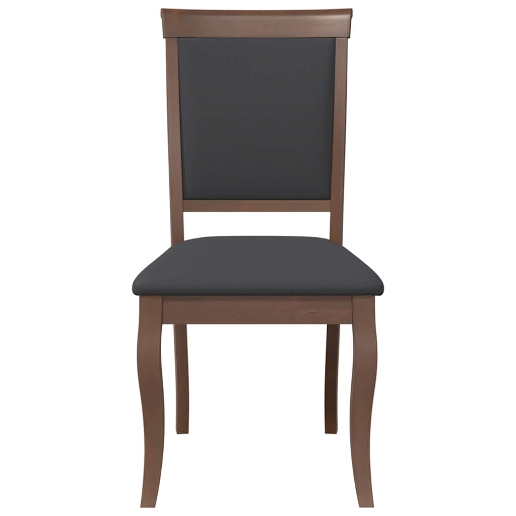 Esszimmerstühle mit Kissen 2 Stk. Braun Massivholz Gummibaum