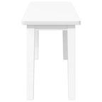 Bank 90 cm Weiß Massivholz Gummibaum