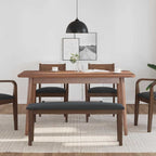 Bank 110 cm Braun Massivholz Gummibaum