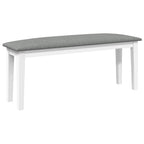 Bank 110 cm Weiß Massivholz Gummibaum