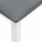 Bank 110 cm Weiß Massivholz Gummibaum