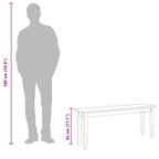 Bank 110 cm Weiß Massivholz Gummibaum