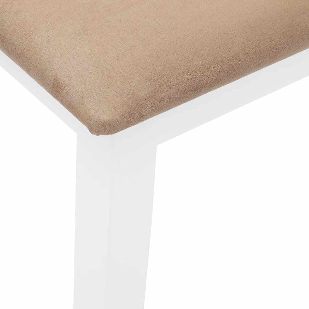 Bank 110 cm Weiß Massivholz Gummibaum