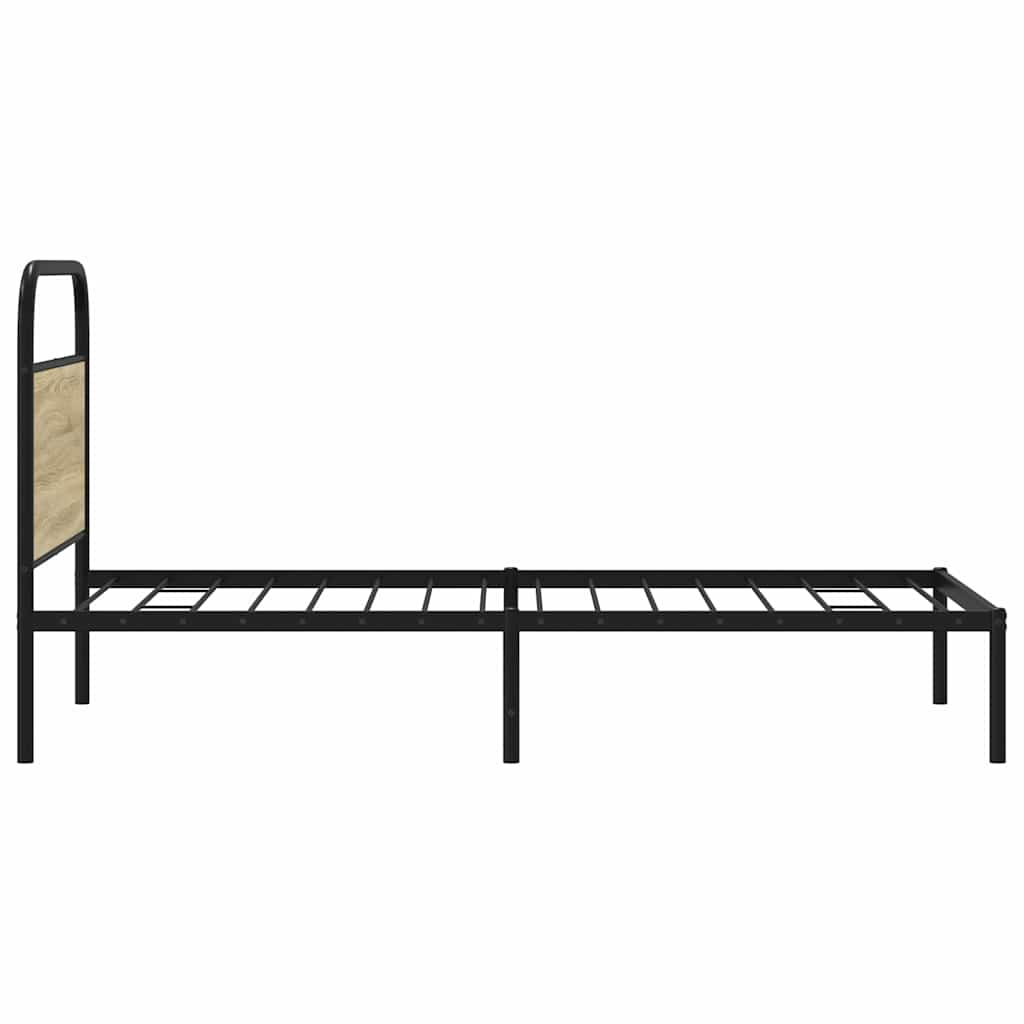 Bettgestell ohne Matratze 90x190 cm Sonoma-Eiche Holzwerkstoff