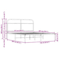 Bettgestell ohne Matratze 150x200 cm Braun Eichen-Optik