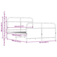 Bettgestell ohne Matratze 120x190 cm Braun Eichen-Optik