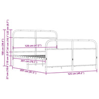 Bettgestell ohne Matratze 120x200 cm Braun Eichen-Optik