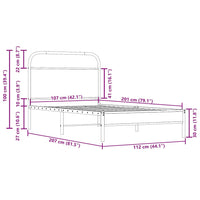 Bettgestell ohne Matratze 107x203 cm Räuchereiche Holzwerkstoff