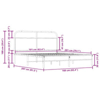 Bettgestell ohne Matratze 160x200 cm Räuchereiche Holzwerkstoff