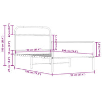 Bettgestell ohne Matratze 90x190 cm Sonoma-Eiche Holzwerkstoff