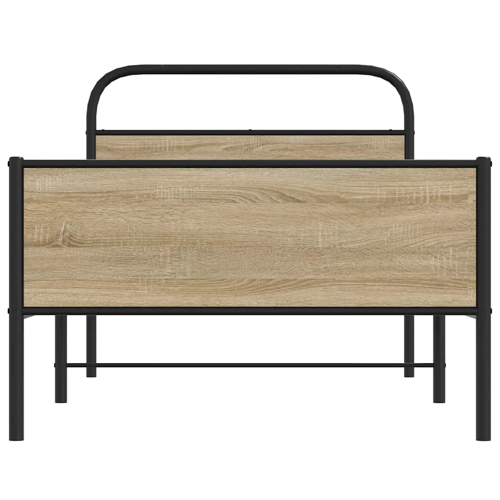 Bettgestell ohne Matratze 100x190 cm Sonoma-Eiche Holzwerkstoff